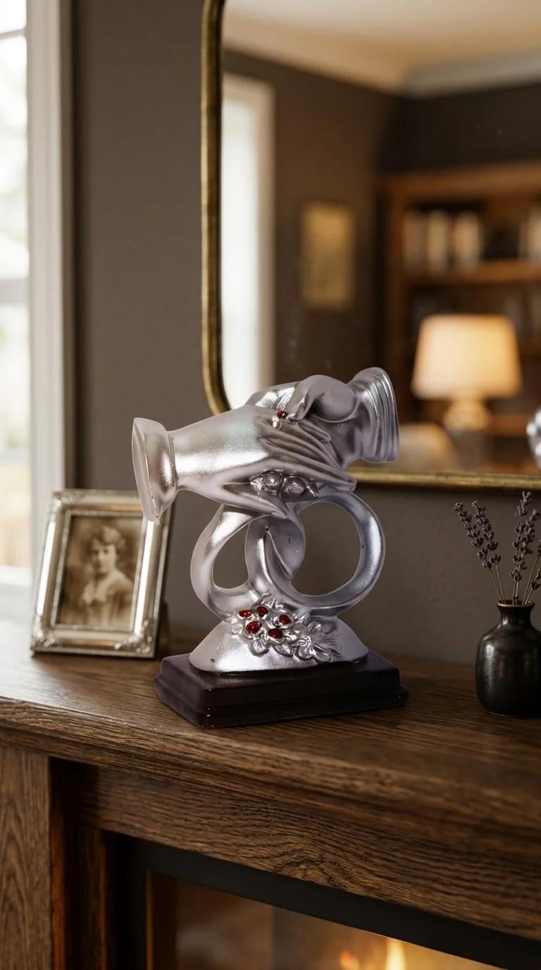 Value Gifts Premium Medium Wedding Hand Ring Figurine for Valentine and Home Decoration