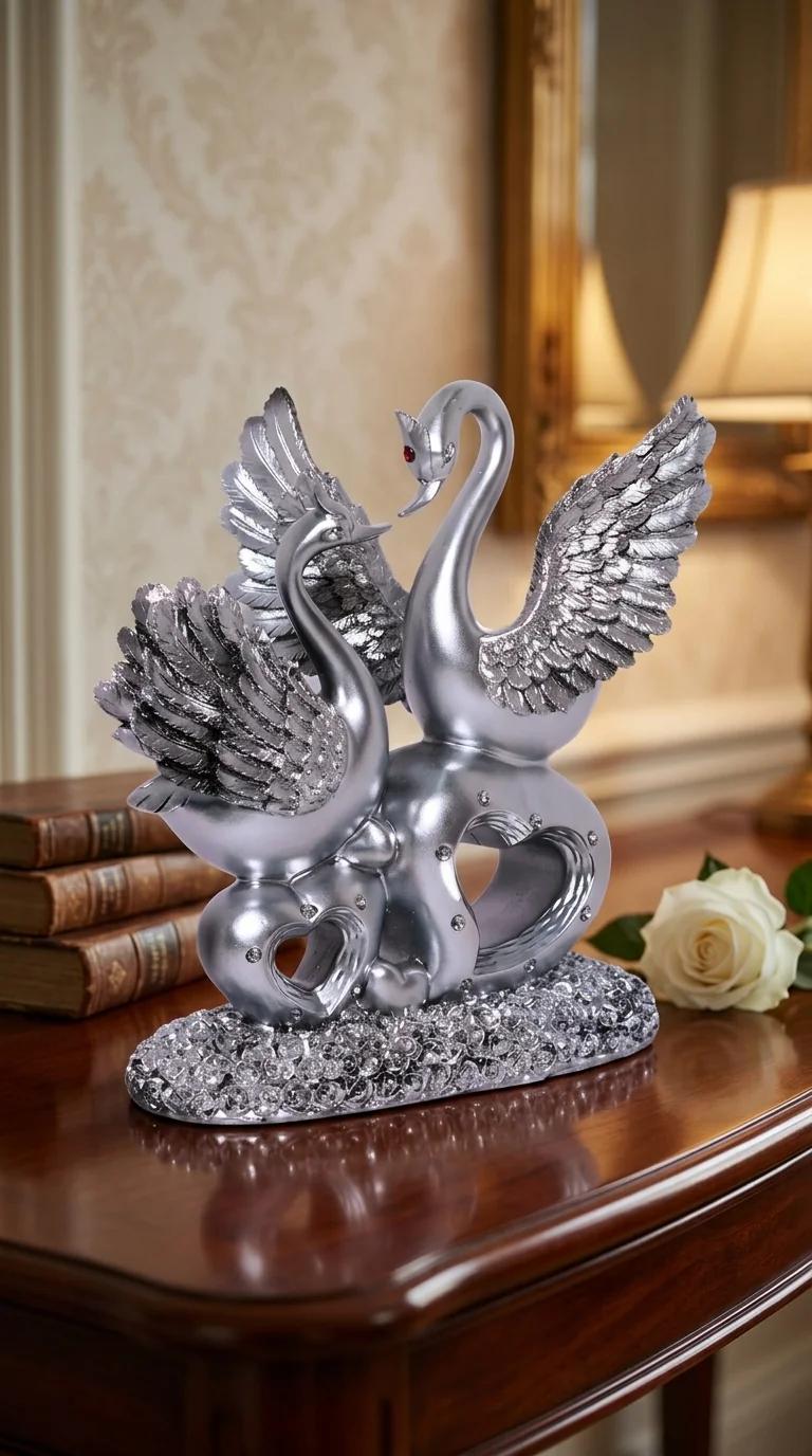 Value Gifts Premium Beautiful Swan Figurine for Living Room and Home Interior