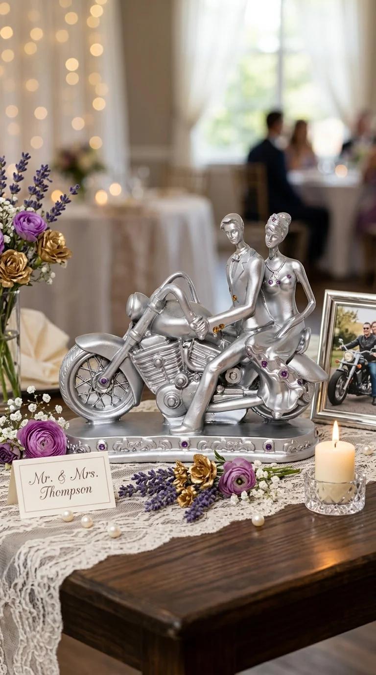 Value Gifts Elegant Bike Riding Couple Showpiece for Home and Office Decor
