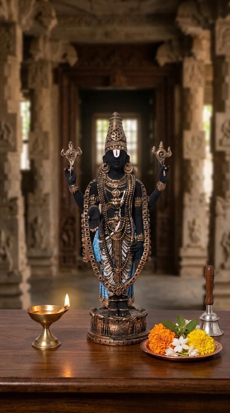 MH Decors Elegant Venkateswara Swamy Statue for Home, Office, or Gifting