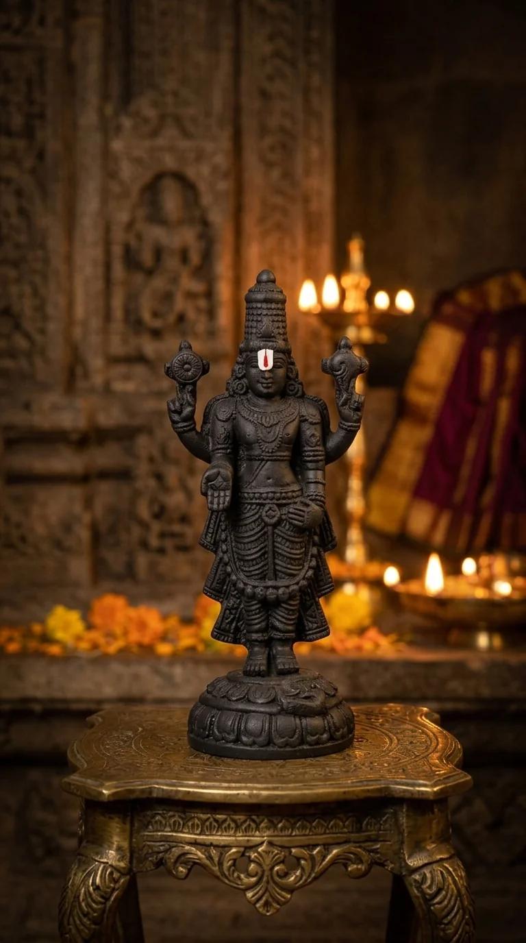 MH Decors Elegant Polyresin Srinivasa Perumal Showpiece for Gift and Home Decor