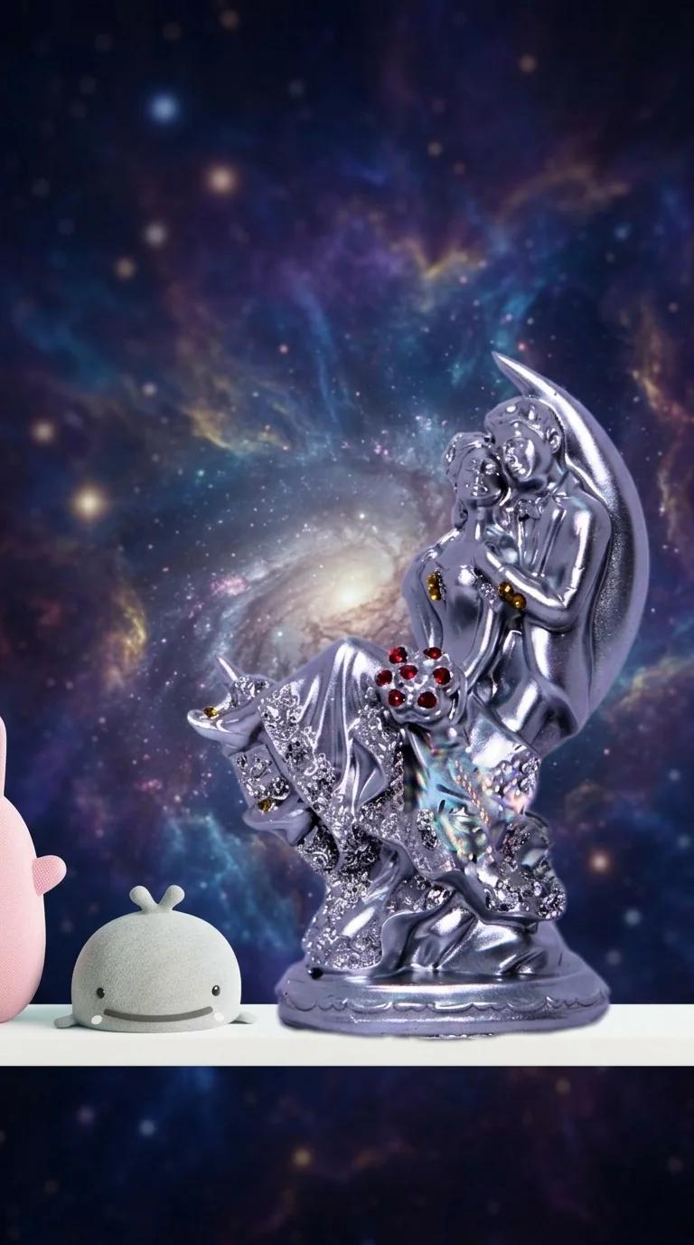 MH Decors Decorative Silver Plated Lovers Figurine for Tabletop and Living Room Display