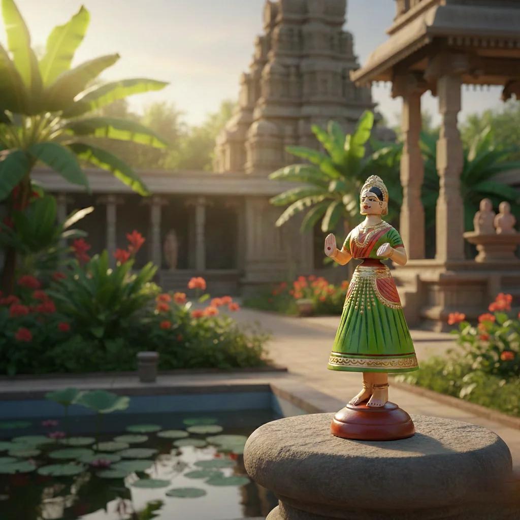 VPH Gift Store Wooden Butta Bomma Dancing Doll Kondapalli Red Blue Handcrafted Decor