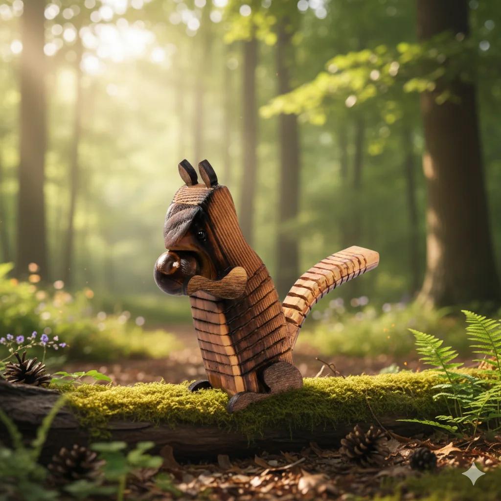 VPH Gift Store Handmade Kondapalli Wooden Squirrel Toy for Children and Home Decoration