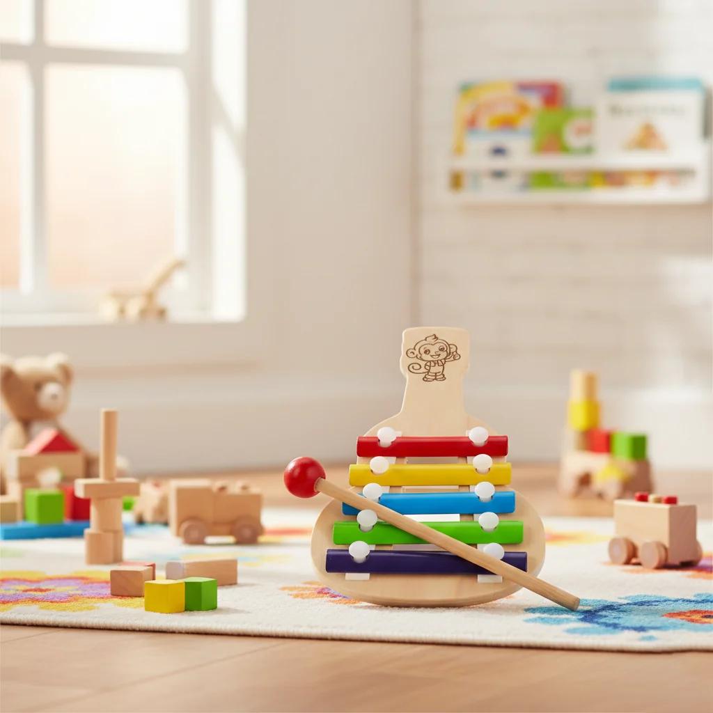 VPH Gift Store Handmade Kondapalli Wooden Guitar Xylophone Toy for Children