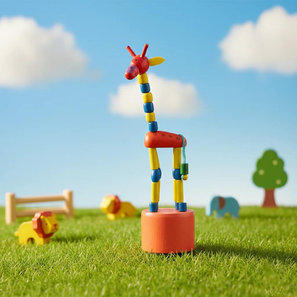 VPH Gift Store Handmade Kondapalli Wooden Giraffe Multicolor Toy for Children