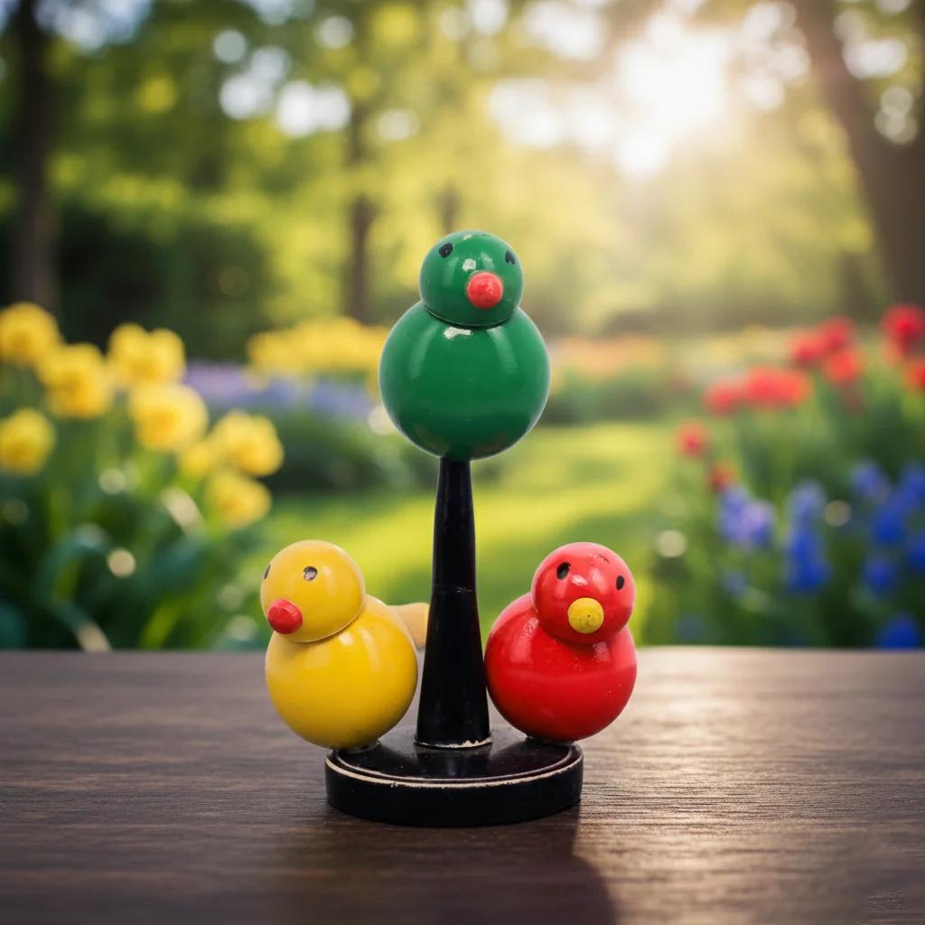 MH Decors Kondapalli Wooden Three Parrots Handcrafted Decorative Showpiece for Home