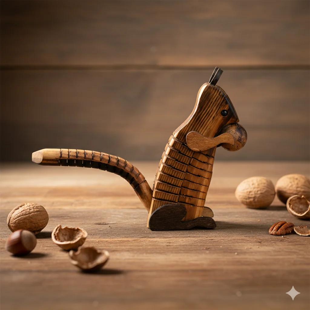 MH Decors Wooden Squirrel Kondapalli Handmade Toy Decorative Figurine for Home