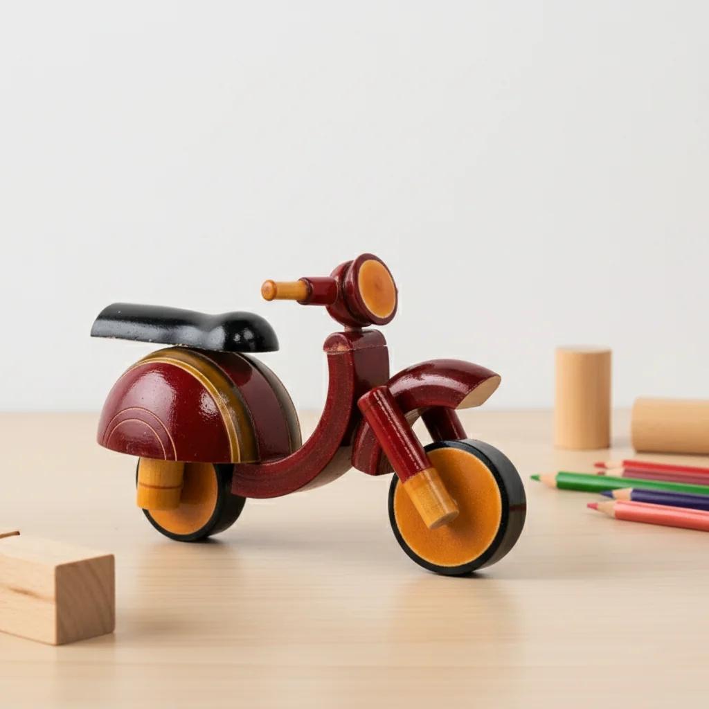 MH Decors Wooden Scooter Toy Kondapalli Handmade for Kids and Home