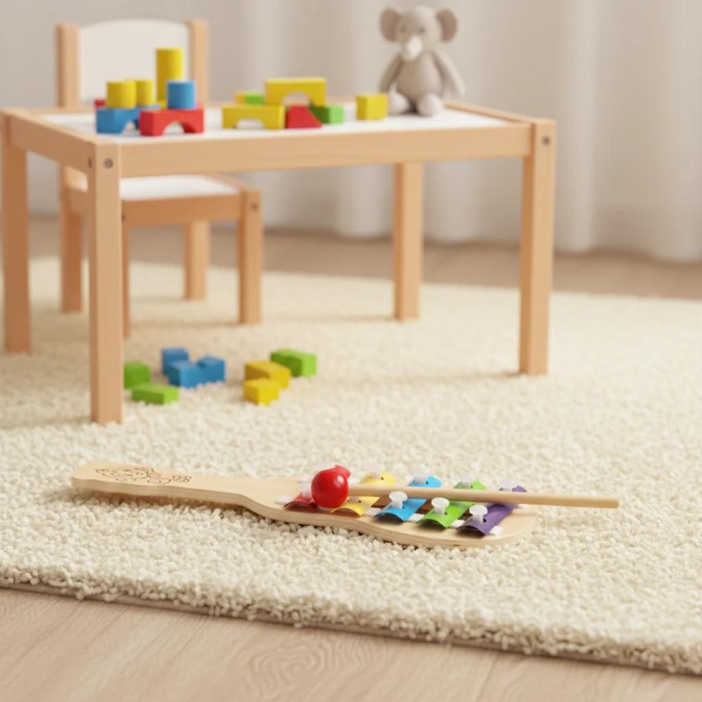 MH Decors Guitar Shaped Xylophone Toy Kondapalli Handmade Musical Instrument for Home