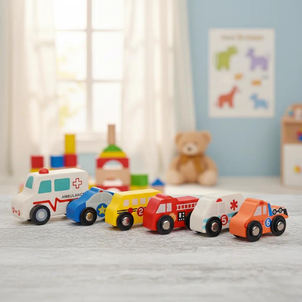 MH Decors Wooden Toy Car Set Kondapalli Handmade for Kids and Home Decor