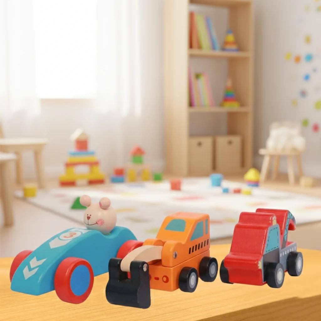 MH Decors Handcrafted Kondapalli Wooden Multi Coloured Towing Truck Car Toy for Kids