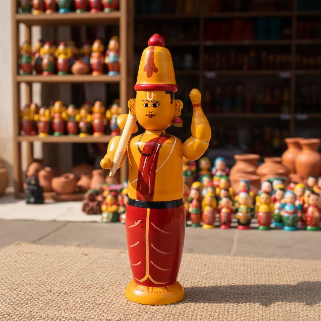 VPH Gift Store Kondapalli Wooden Annamayya Handicraft Decorative Showpiece