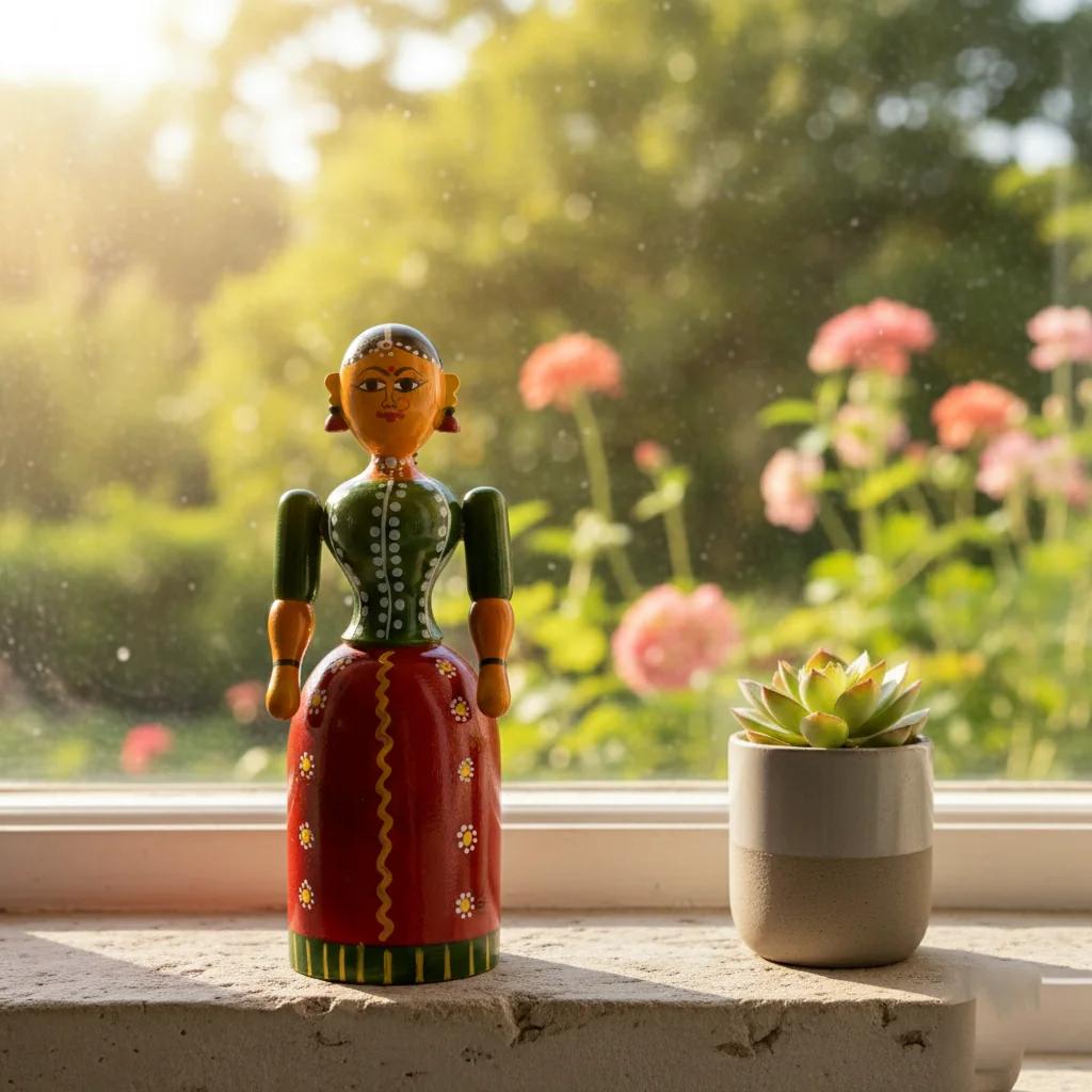 VPH Gift Store Handmade Kondapalli Buttabomma Wooden Doll Decorative Showpiece