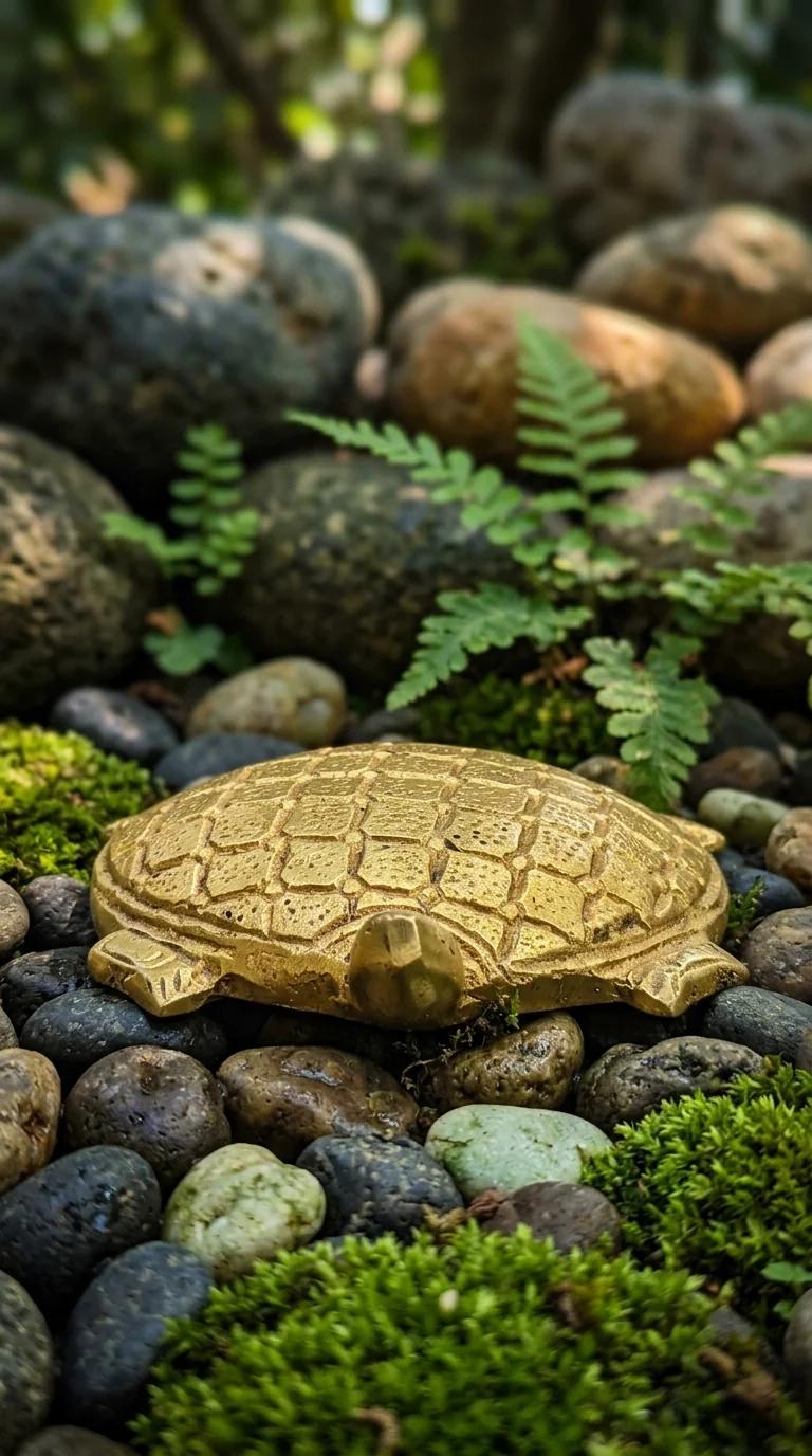 MH Decors Elegant Brass Tortoise Statue for Vastu Home Prosperity and Wellbeing