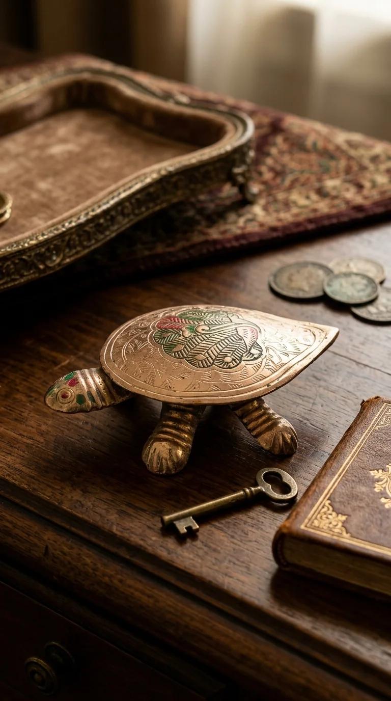 MH Decors Handcrafted Silver Plated Turtle Jewelry Box for Home and Office