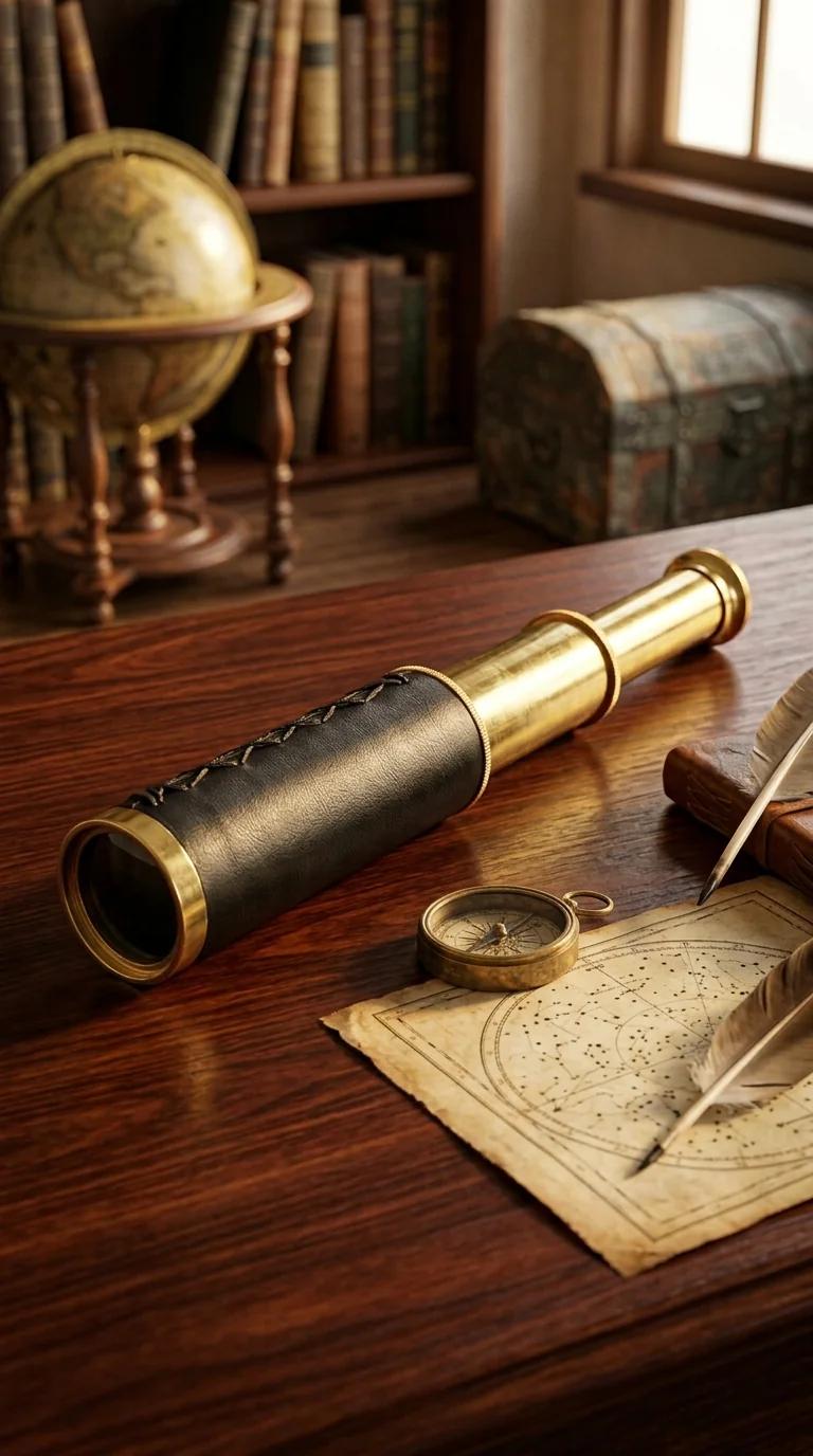 MH Decors Decorative Brass Mini Pocket Telescope for Nautical and Travel Lovers
