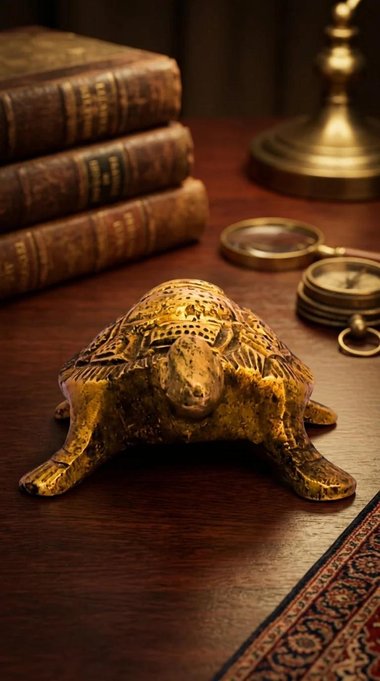Value Gifts Decorative Brass Vasthu Tortoise Statue for Wealth Money and Health