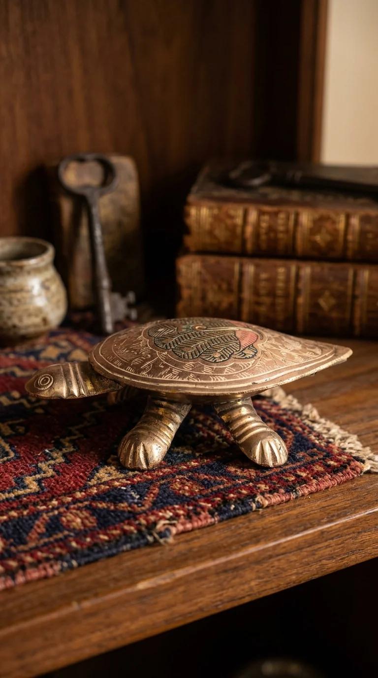 Value Gifts Handcrafted Silver Plated Turtle Jewelry Box Vintage Indian Design