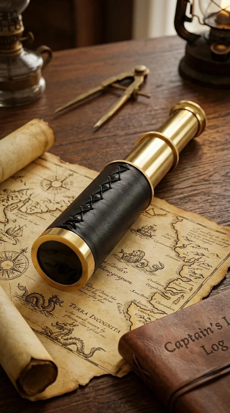 Value Gifts Brass Mini Telescope for Exploration, Navigation, and Home Decor