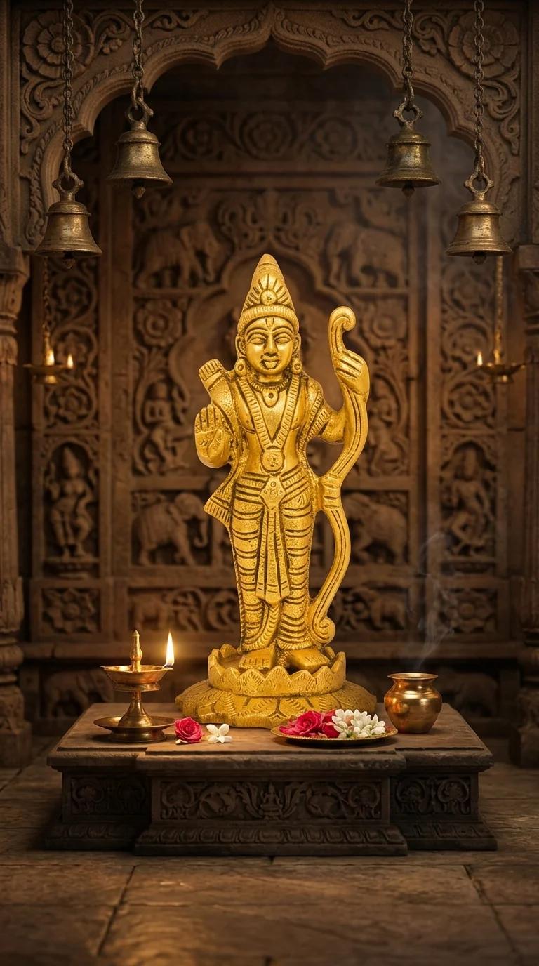 Value Gifts Brass Rama Idol Blessing Gesture for Tabletop and Spiritual Home