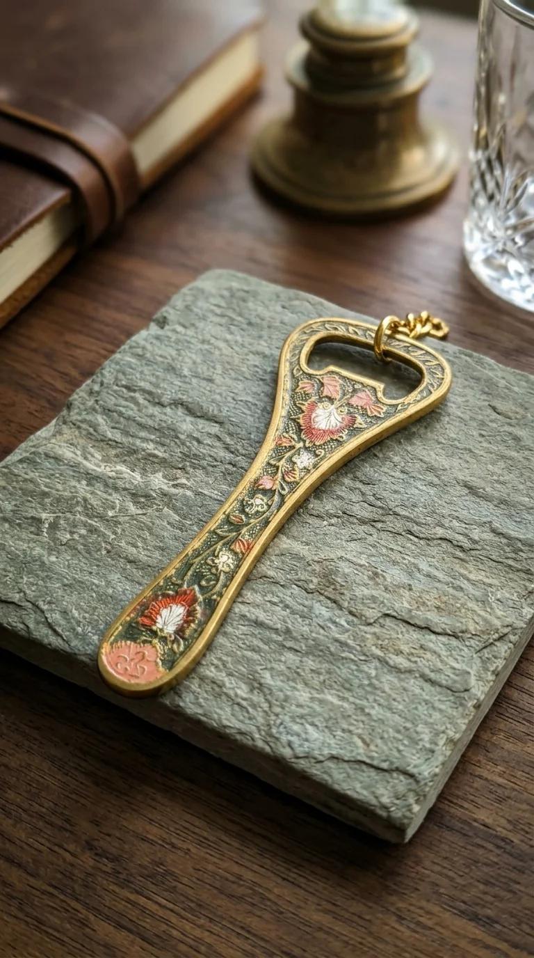 Value Gifts Traditional Brass Tribal Bottle Opener for Spirits and Beverage Use