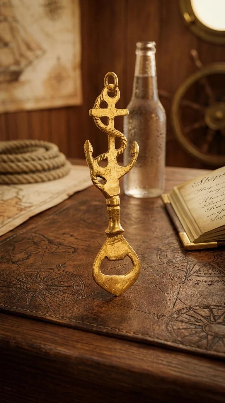 Value Gifts Traditional Brass Nautical Design Bottle Opener for Beverage and Bar Use