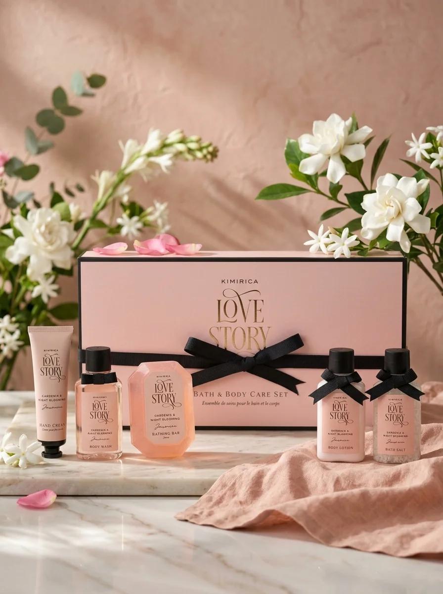 Kimirica Love Story Experience Gift Set – Luxury Bath & Body Care Hamper for Birthday, Anniversary & Special Occasions