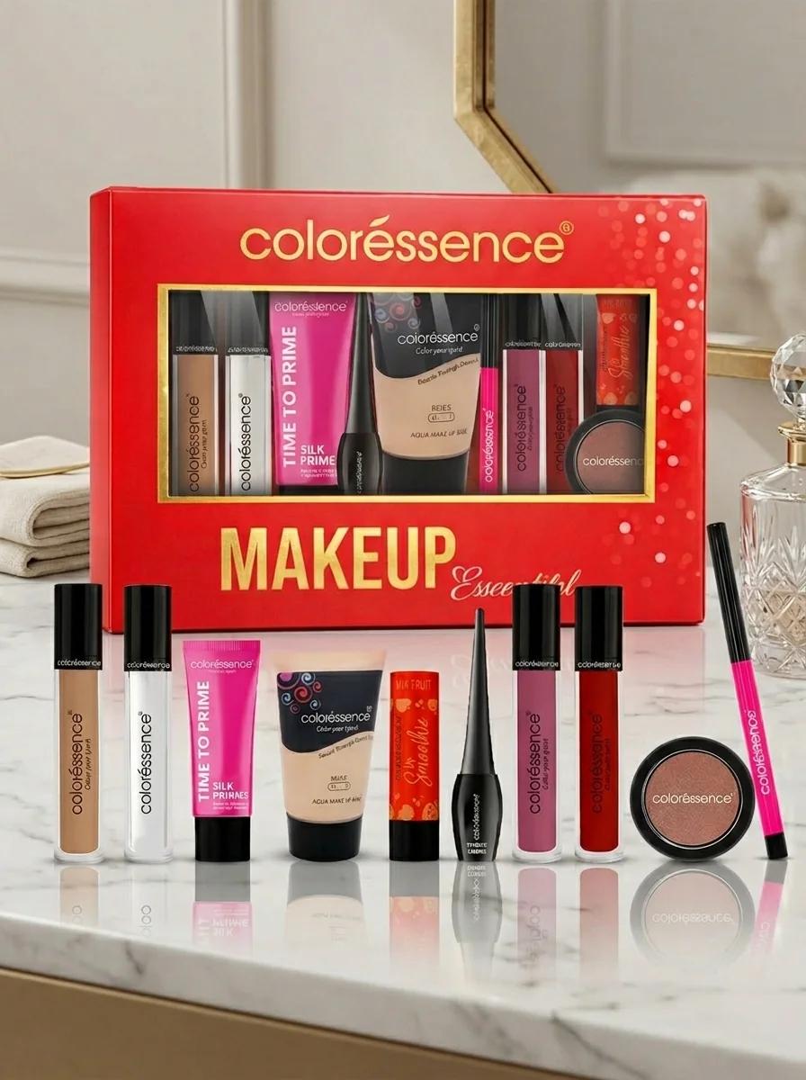 Coloressence Makeup Essentials Kit, Pack of 10 Premium Products, Waterproof Multi-purpose Makeup Combo Kit