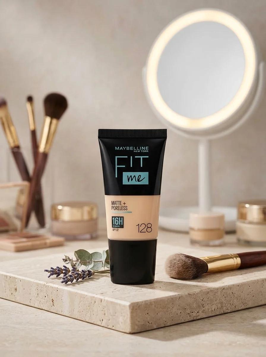 Maybelline New York Fit Me Matte + Poreless Liquid Foundation, Full Coverage, Oil Control, Normal to Oily Skin