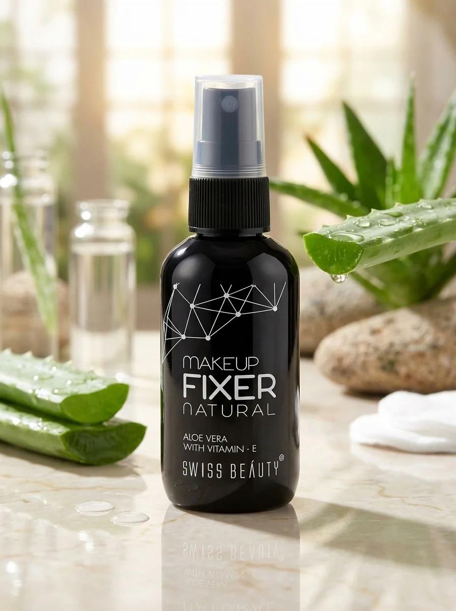 Swiss Beauty Long Lasting Professional Makeup Fixer Spray with Vitamin E & Aloe Vera, Waterproof, Natural Finish Setting Spray