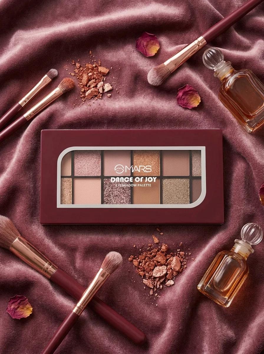 MARS 12 Shades Dance of Joy Eyeshadow Palette, Highly Pigmented & Blendable, Multicolor, Matte & Shimmer Finish 01-Multicolor (13.2 g)