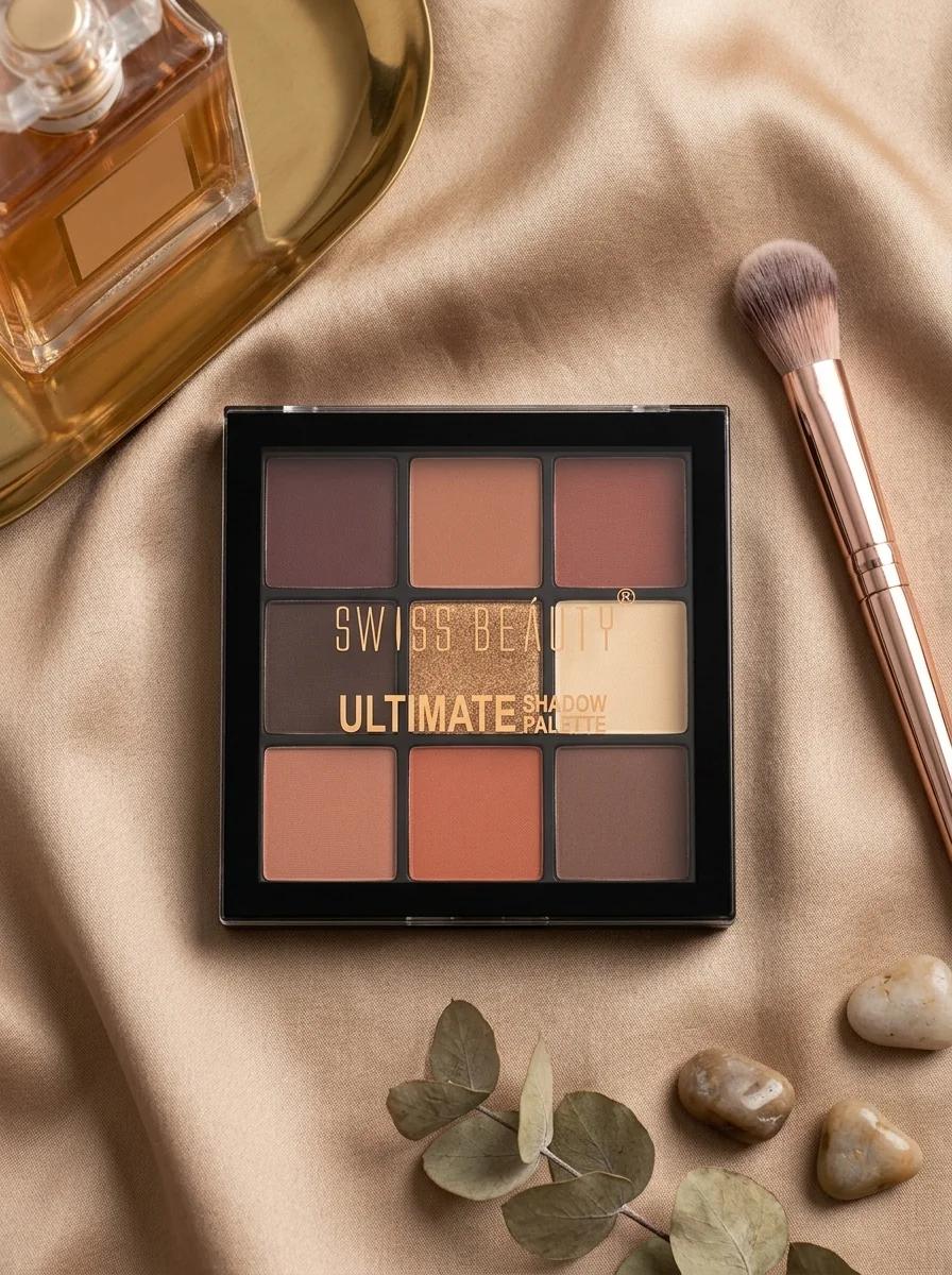Swiss Beauty Ultimate 9 Pigmented Colors Eyeshadow Palette, Long Wearing & Easily Blendable, Matte, Shimmery & Metallic Finish (Multicolor)