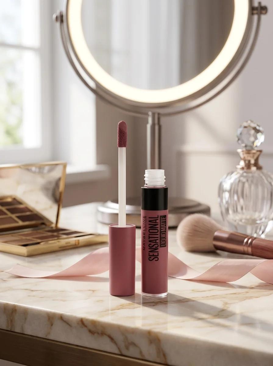 Maybelline New York Sensational Liquid Matte Lipstick, Long‑lasting Liquid Lipstick, Medium Coverage, Matte Finish