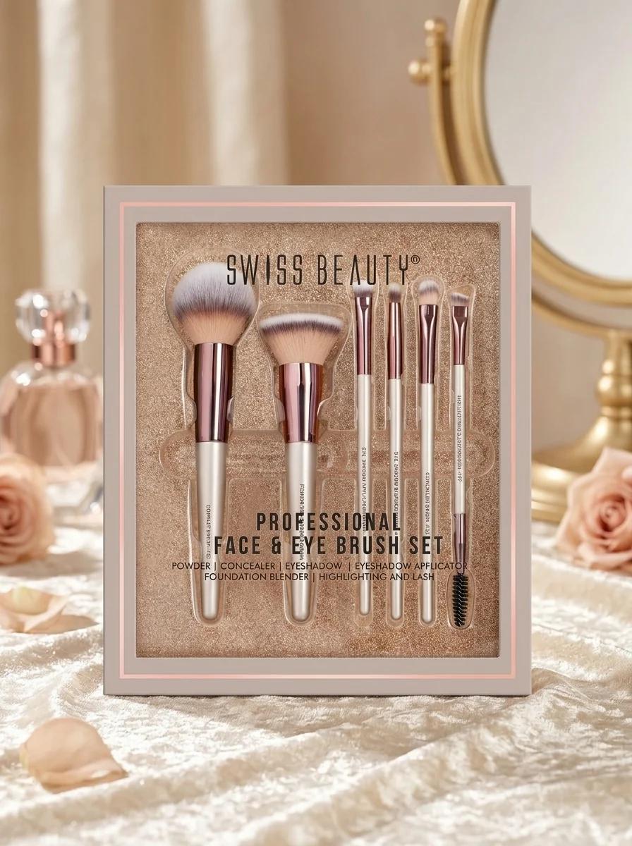 Swiss Beauty Professional Face & Eye Makeup Brush – Soft Bristles, Multi‑Purpose Brush for Foundation, Blending & Eye Makeup