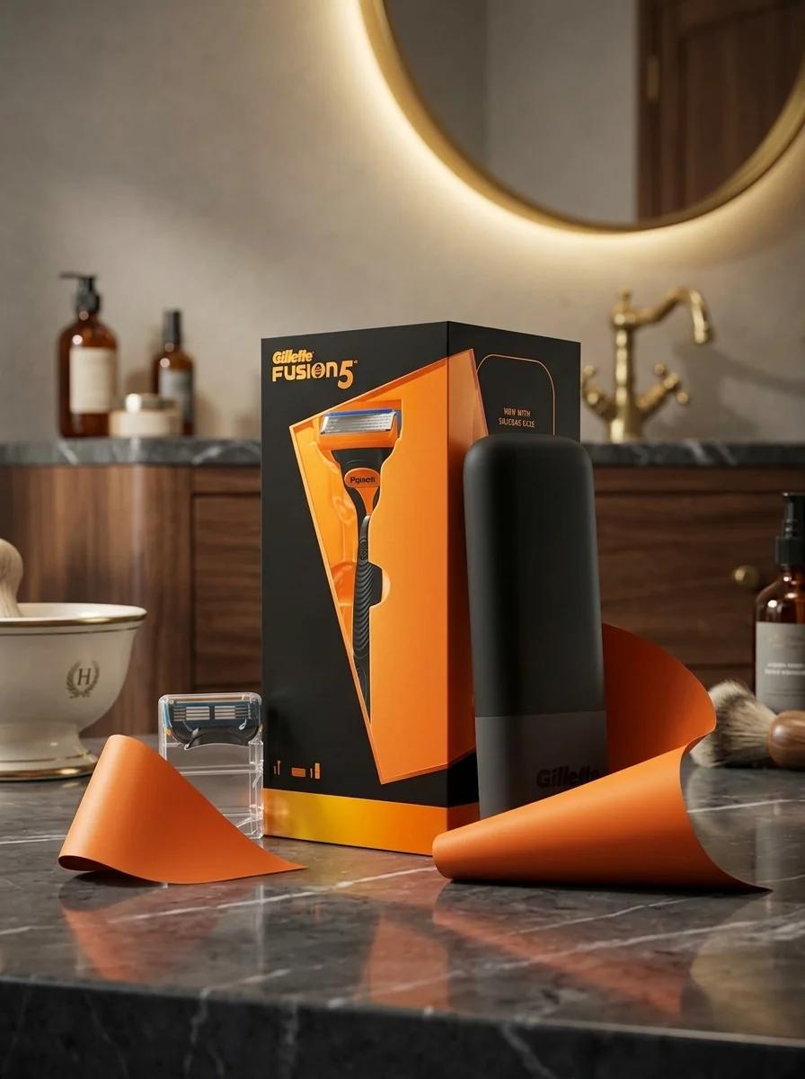 Gillette Fusion Manual Razor + Blade Refills Set – Premium Men’s Shaving Kit with Replacement Cartridges