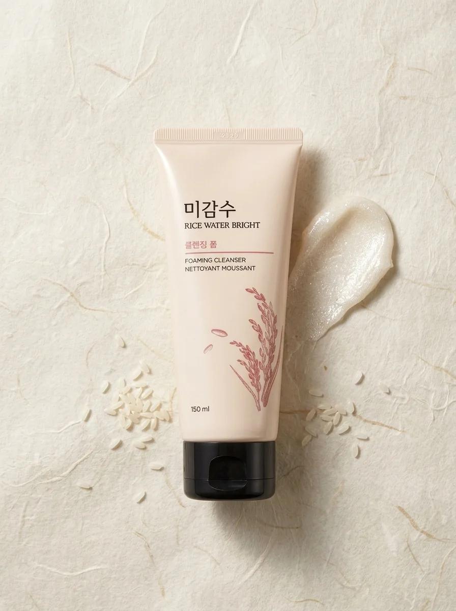 The Face Shop Rice & Ceramide Moisturizing Face Wash – 150 ml, Glowing Cleanser for Soft & Radiant Skin
