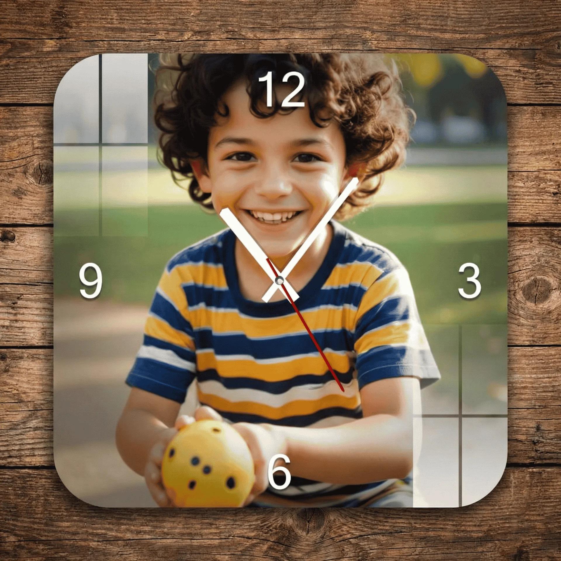 MH Decors Elegant 16x16 Inch Round Wall Clock Personalized Large Wedding Gift