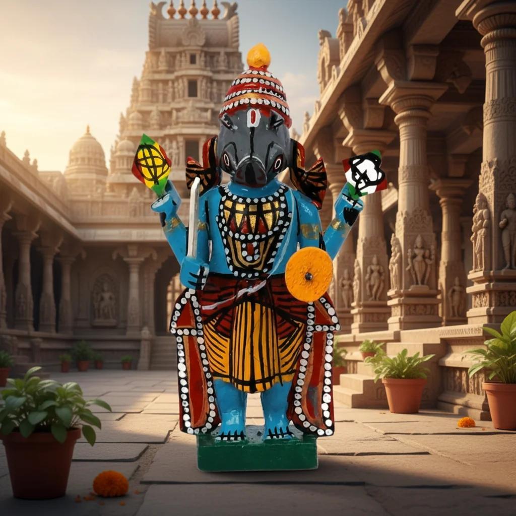 MH Decors Kondapalli Lord Vishnu Dasavatharam Wooden Figurines Set Handmade for Home