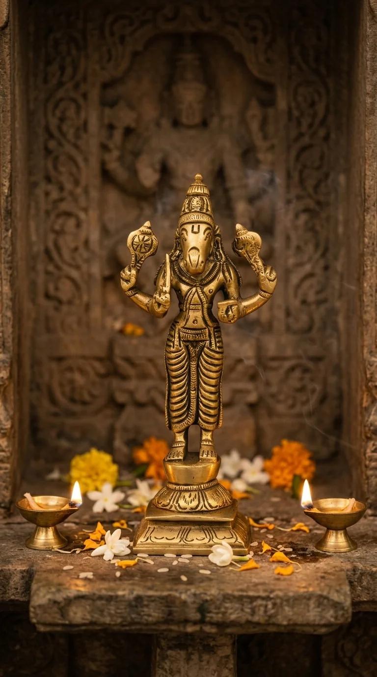 Value Gifts Traditional Brass Lord Vishnu Dasavatharam Figurines for Spiritual Home Decor