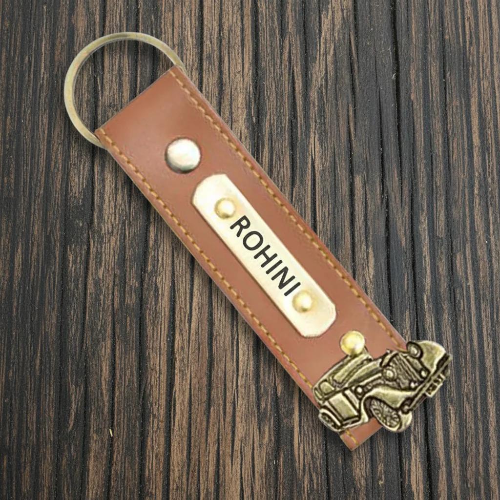 Zpics Personalised Leather Keychain (Tan)
