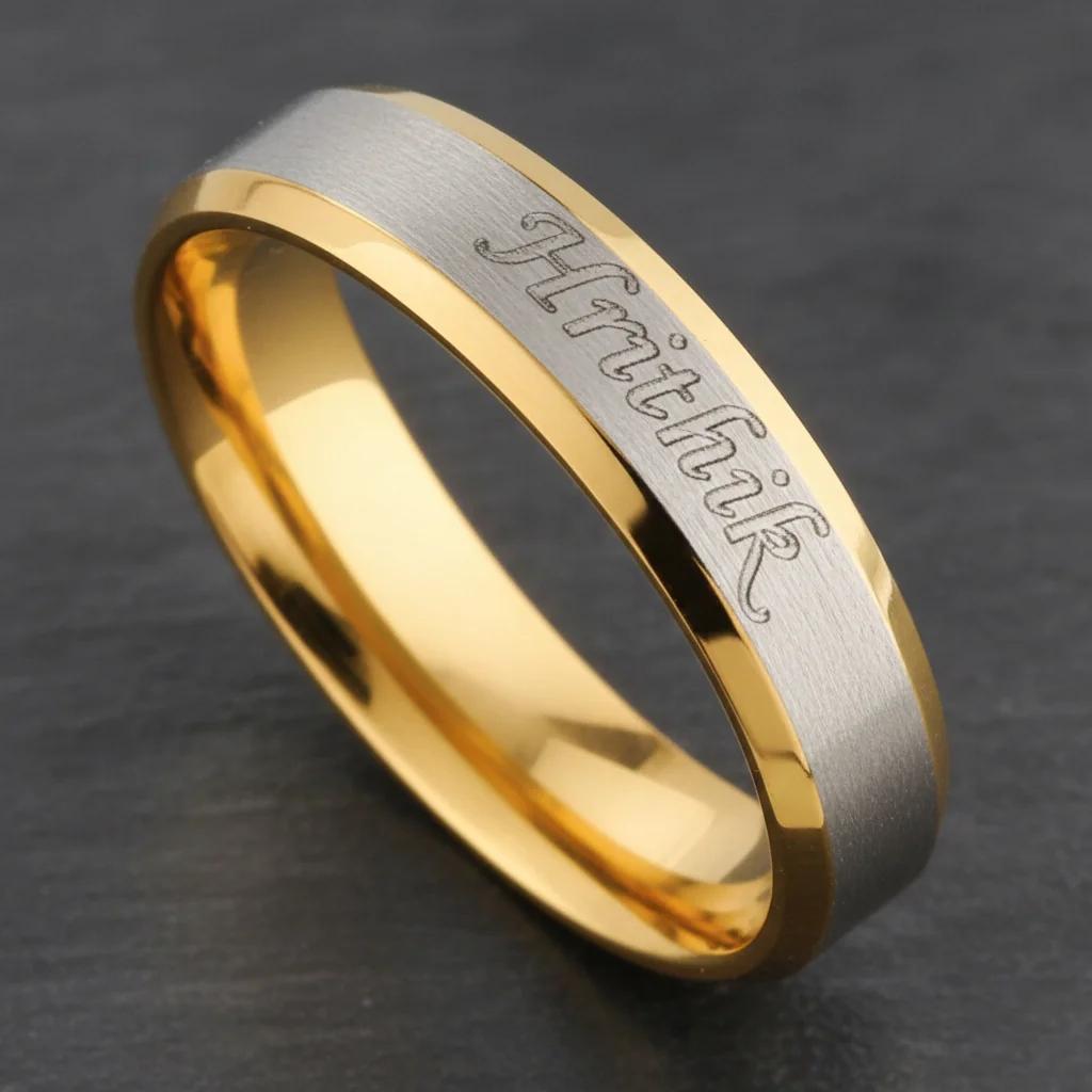 Zpics Name Engraved Men's Ring (Gold)