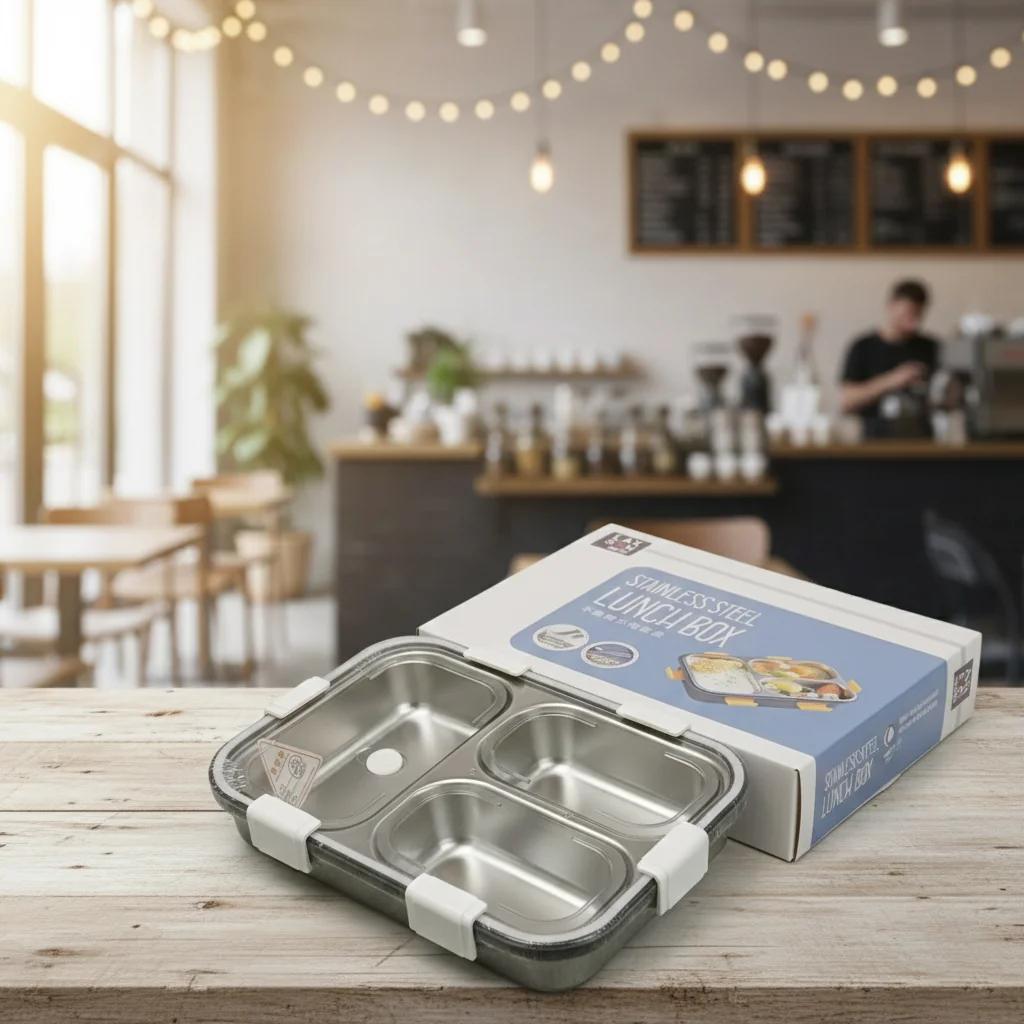 Zpics Leak Proof Stainless Steel Lunch Box (Personalised Name)