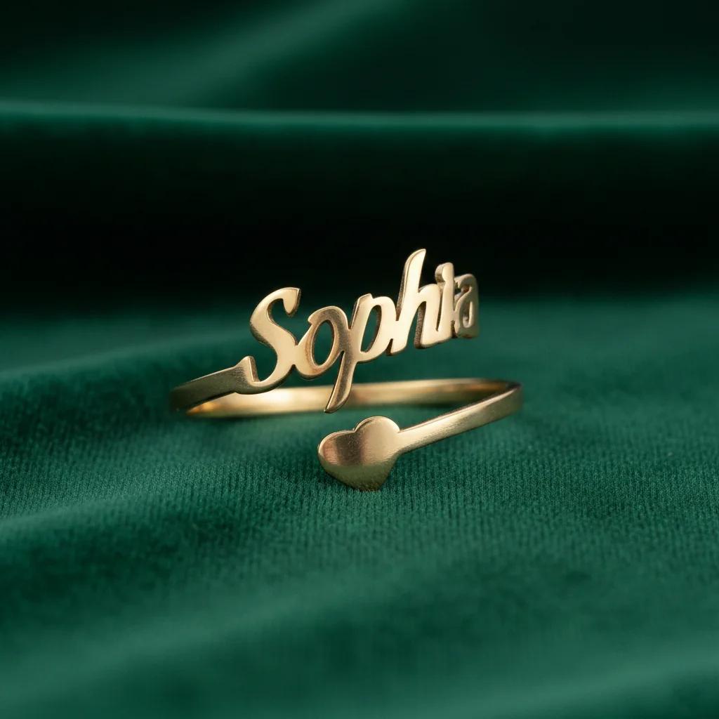 Zpics Personalized Name Ring