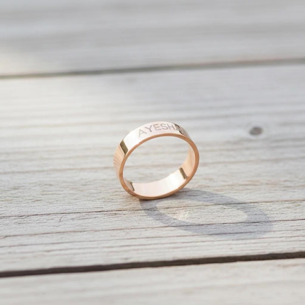 MH Decors Custom Engraved Name Rings – Available in 3 Elegant Finishes