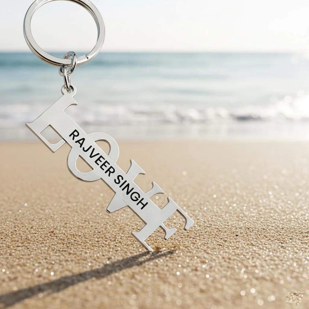 Zpics Love Metal Keychain for Valentines Day