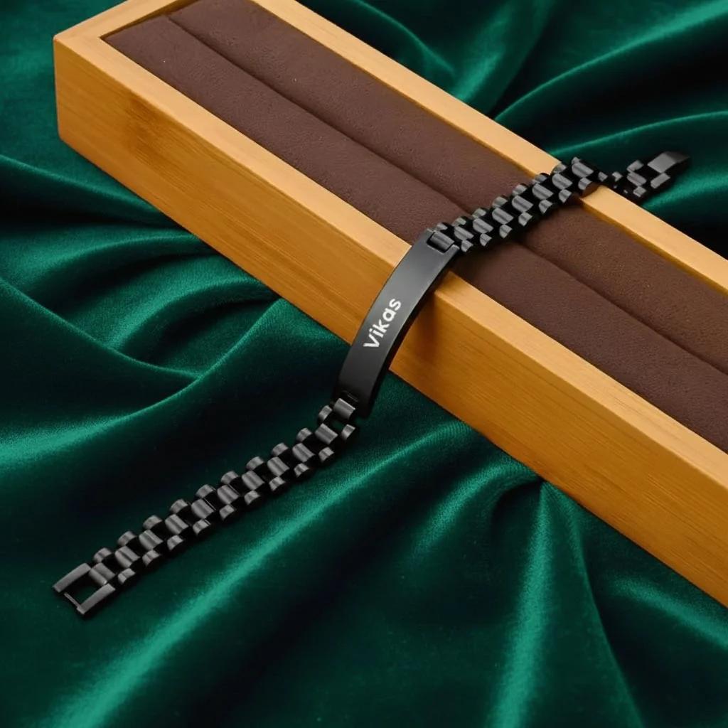 Zpics Stainless Steel Custom Engraved Bracelet for both Men & Women