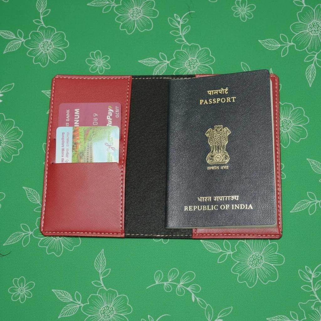 Zpics Custom Passport Cover with Charm Name Engraving - wine