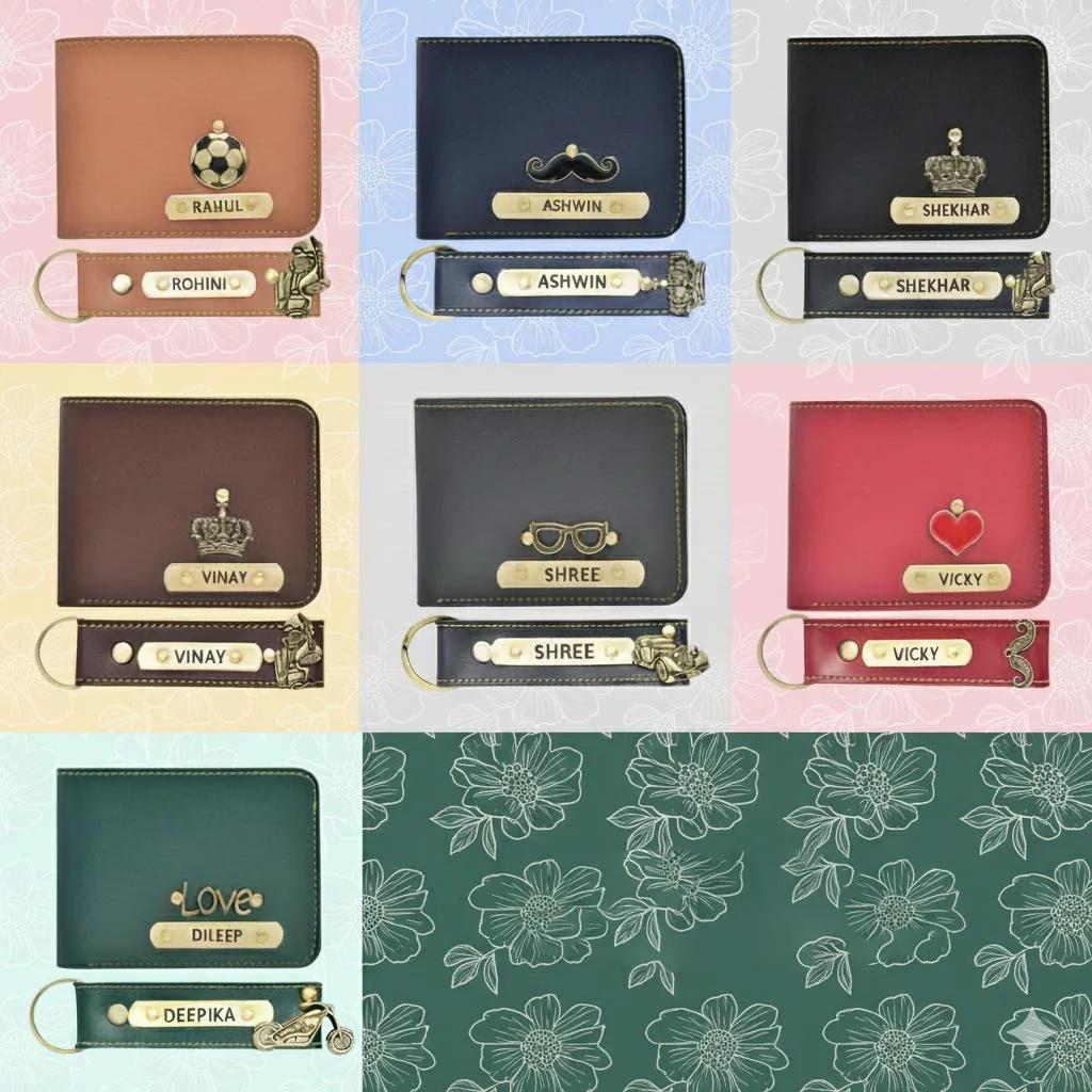 Zpics Name and Charm Custom Leather Wallet for Men