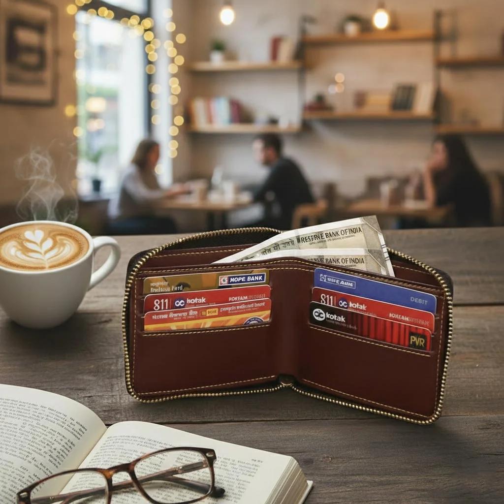 MH Decors Men’s Zipper Wallet – Personalized Vegan Leather Gift